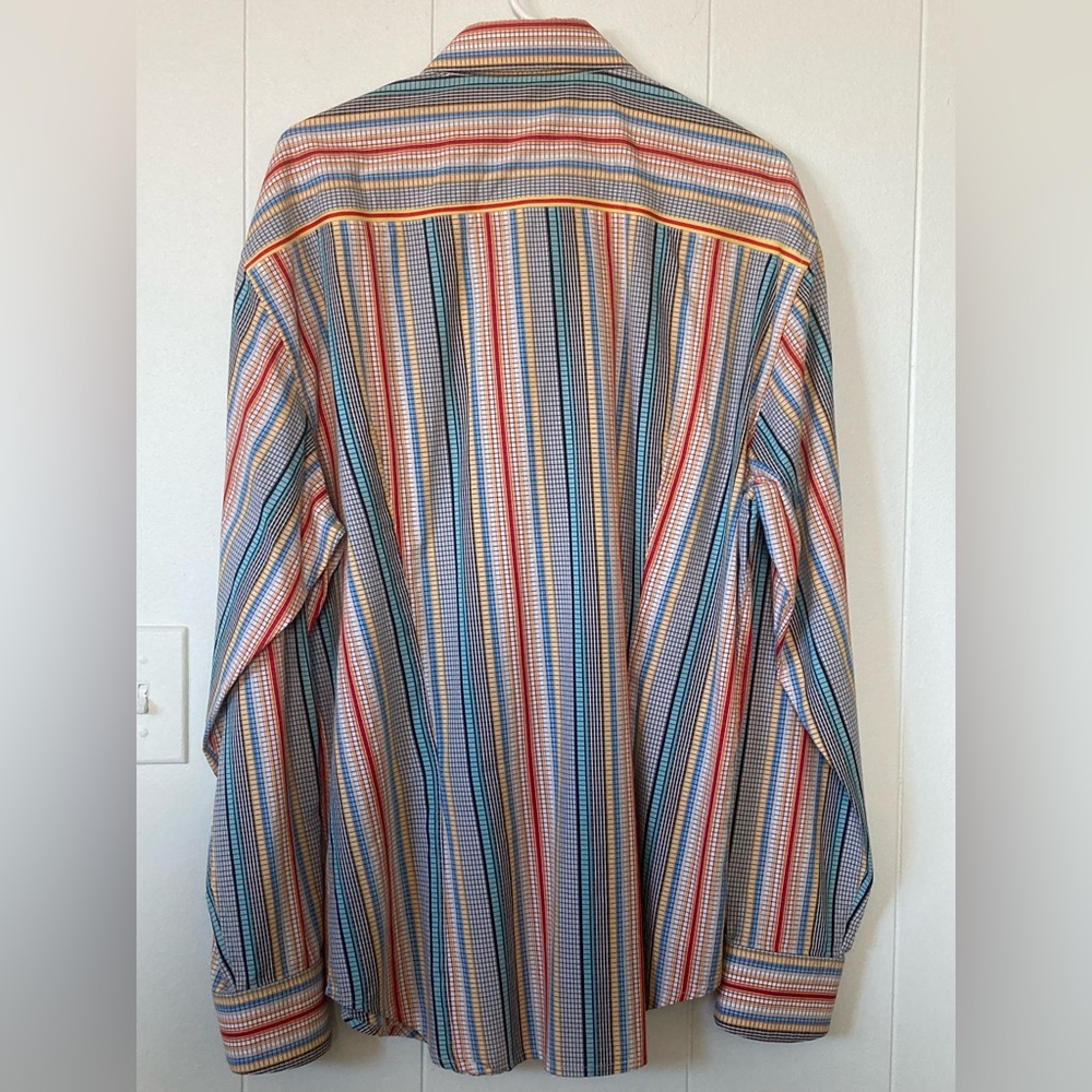 Robert Graham SZ XL Vibrant Striped Button Down Designer shirt 100%Cotton - Picture 4 of 11